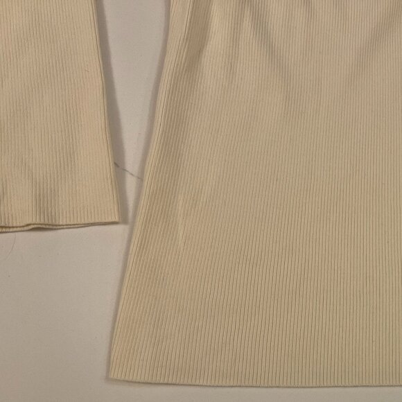 Banana Republic Ribbed Supima Cotton long sleeve sweater Crew neck - Cream - XL - Picture 6 of 8